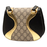 グッチ GGスプリーム オジリデ タイガーヘッド ショルダーバッグ 500781 ブラック ゴールド PVC レザー レディース GUCCI 【中古】